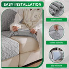 OHSIO Thick Polar Fleece Couch Cushion Covers - sofa fit and coverage