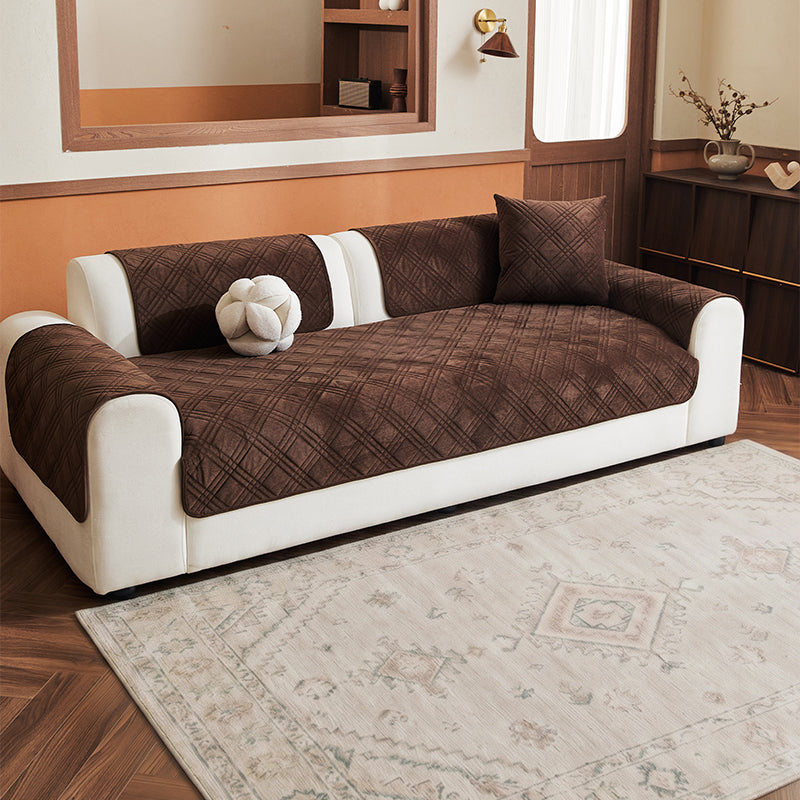 OHSI0 Ultrasonic Square Non-Slip Stain-Resistant Recycled Fleece Sofa Cushion