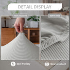 OHSIO Water-Resistant Stretch Modular Cushion Cover - stretch fabric and texture detail