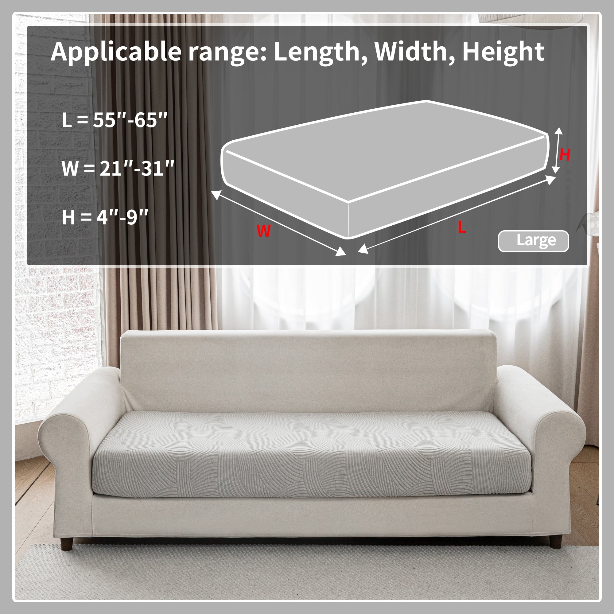 OHSIO Couch Cushion Covers for Sectional and L Shaped Sofa, Stretch Soft Sofa Covers Washable Wear Resistant Slipcovers Furniture Protector Pet-Friendly