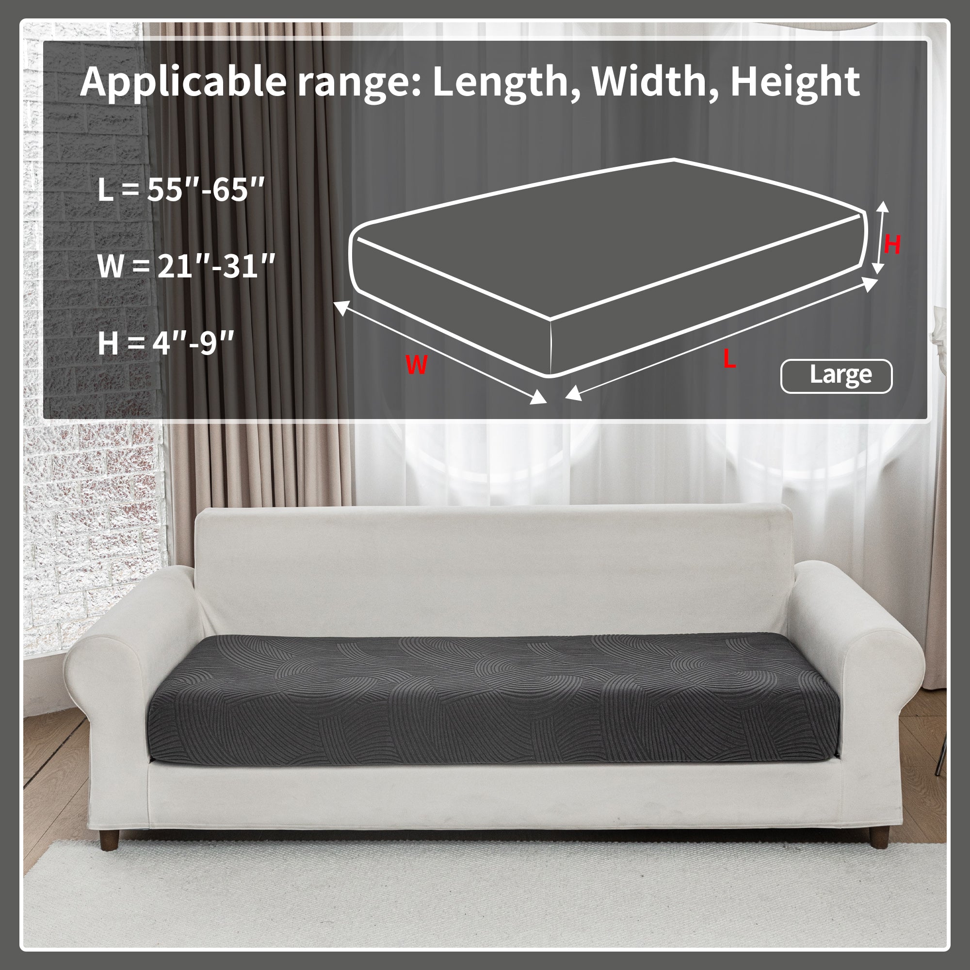 OHSIO Couch Cushion Covers for Sectional and L Shaped Sofa, Stretch Soft Sofa Covers Washable Wear Resistant Slipcovers Furniture Protector Pet-Friendly