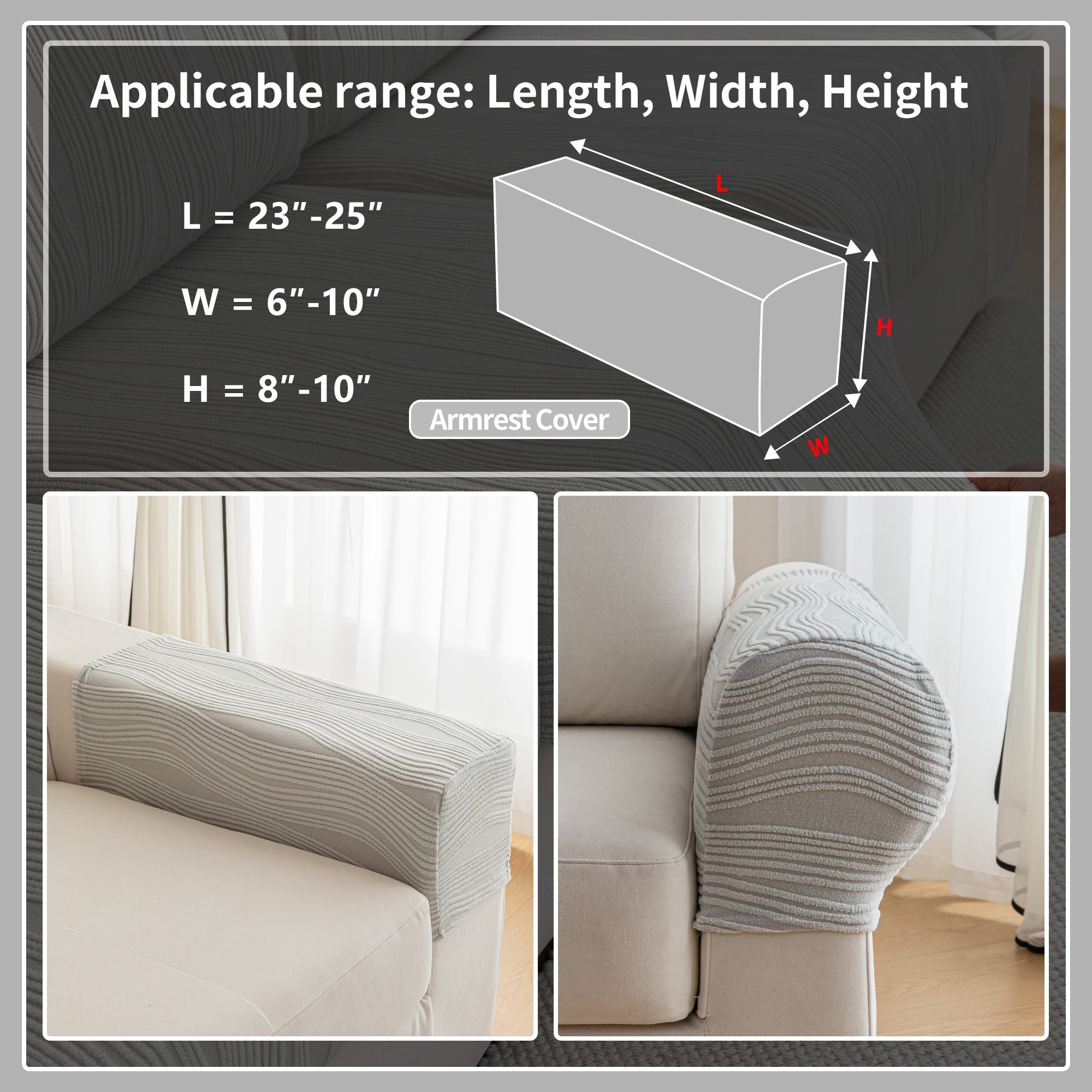 导OHSIO Couch Cushion Covers, Super Stretch Washable Sofa Slipcovers for L Shaped & Modular Seats, Pet-Friendly Furniture Protector with Stripe Design