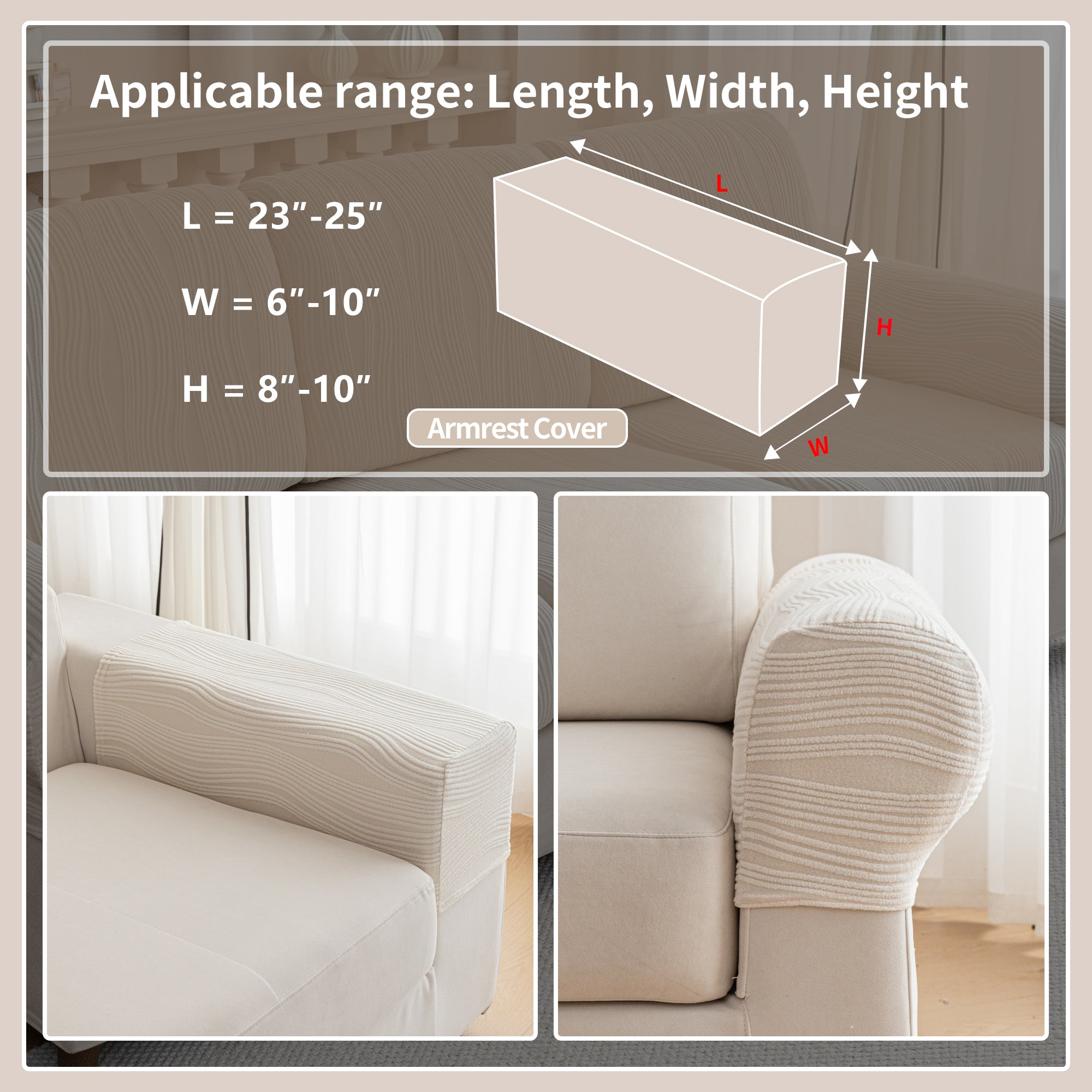 导OHSIO Couch Cushion Covers, Super Stretch Washable Sofa Slipcovers for L Shaped & Modular Seats, Pet-Friendly Furniture Protector with Stripe Design