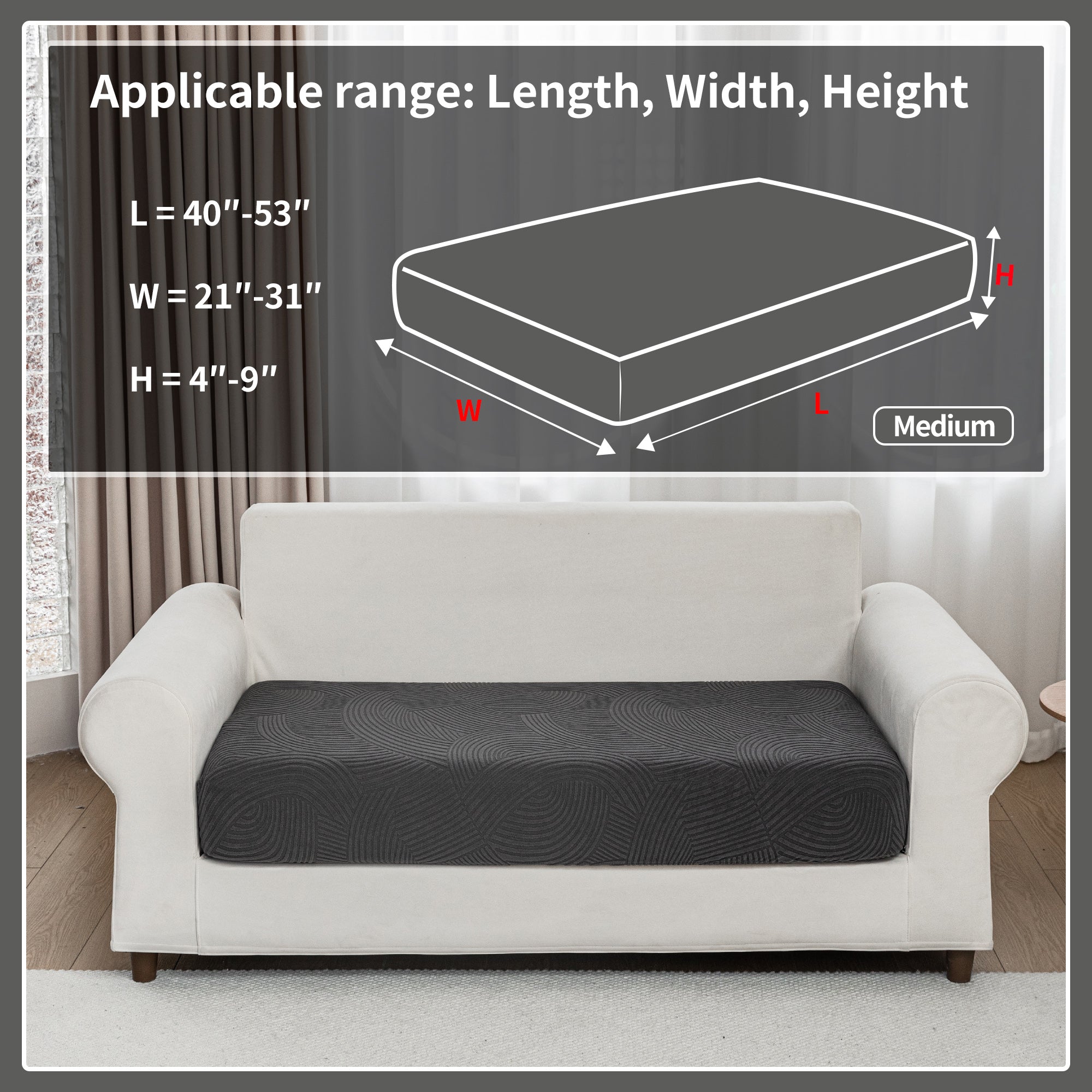 OHSIO Couch Cushion Covers for Sectional and L Shaped Sofa, Stretch Soft Sofa Covers Washable Wear Resistant Slipcovers Furniture Protector Pet-Friendly