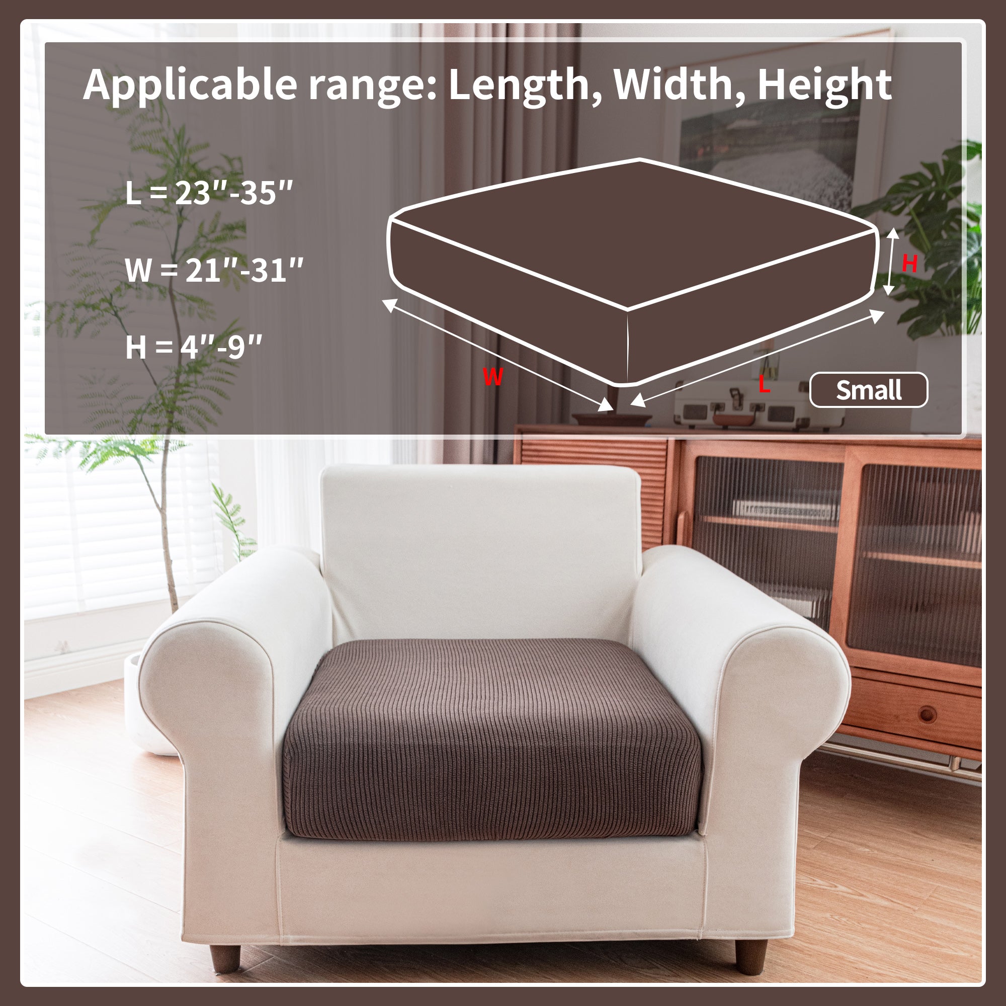OHSIO Couch Cushion Covers, Comfort Soft Magic Sofa Covers Washable Stretch Resistant Slipcovers for Sectional and L Shaped Seats Furniture Protectors for Pets