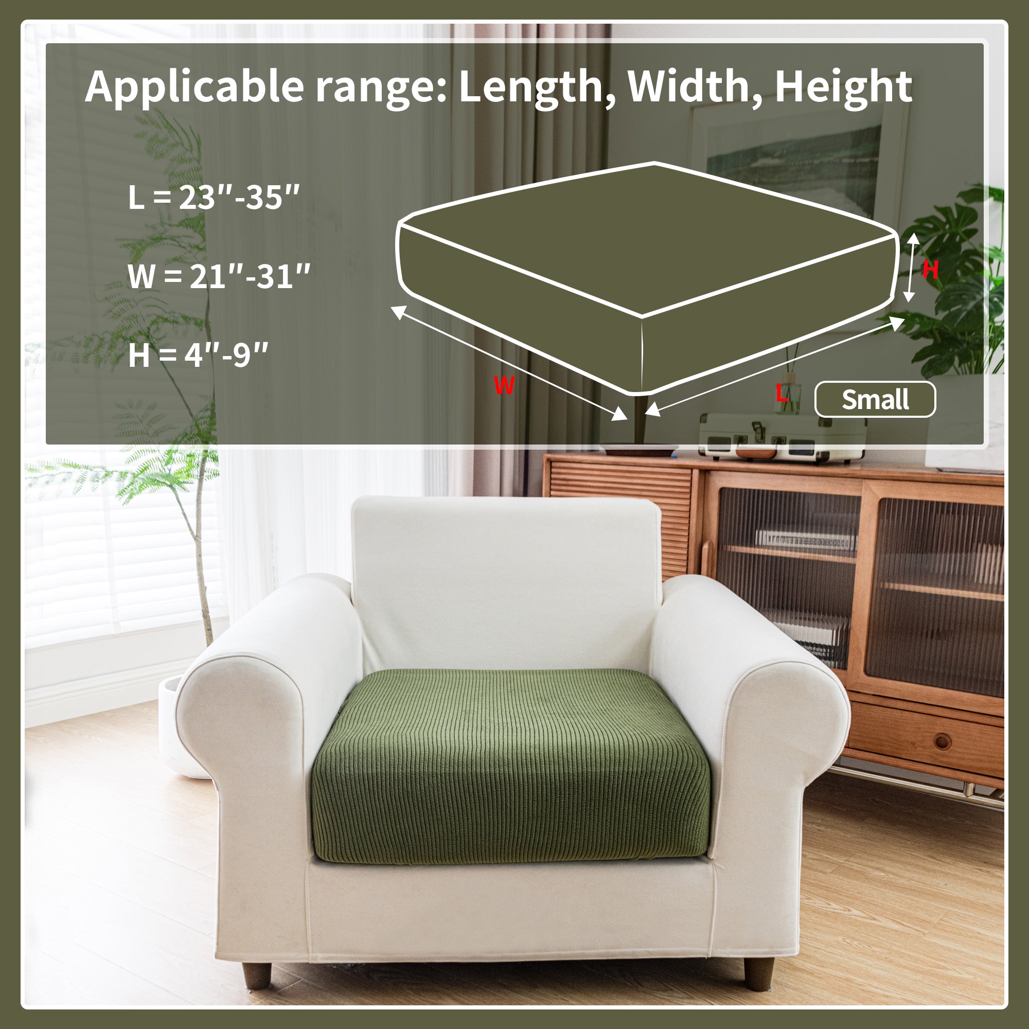 OHSIO Couch Cushion Covers, Comfort Soft Magic Sofa Covers Washable Stretch Resistant Slipcovers for Sectional and L Shaped Seats Furniture Protectors for Pets
