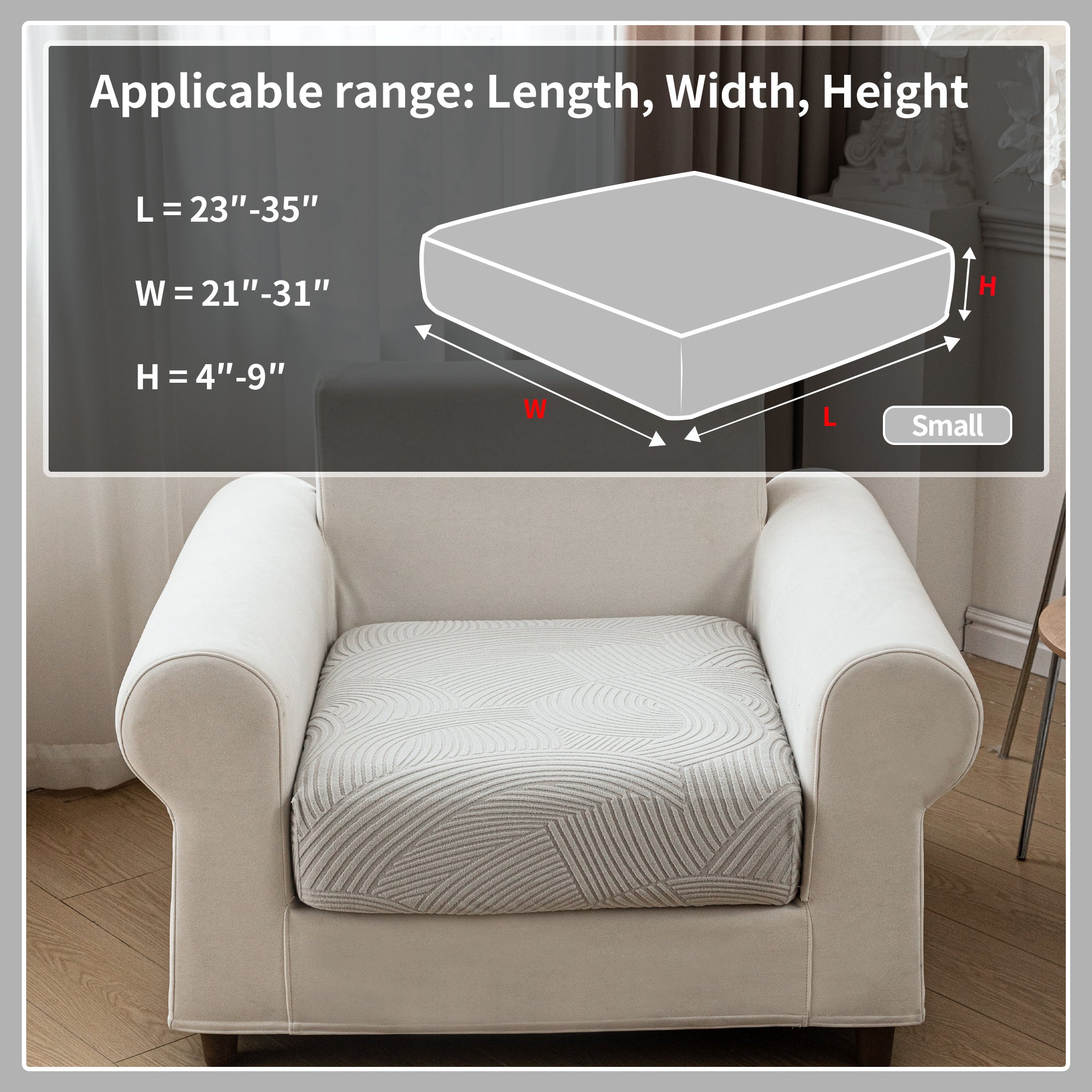 OHSIO Couch Cushion Covers for Sectional and L Shaped Sofa, Stretch Soft Sofa Covers Washable Wear Resistant Slipcovers Furniture Protector Pet-Friendly