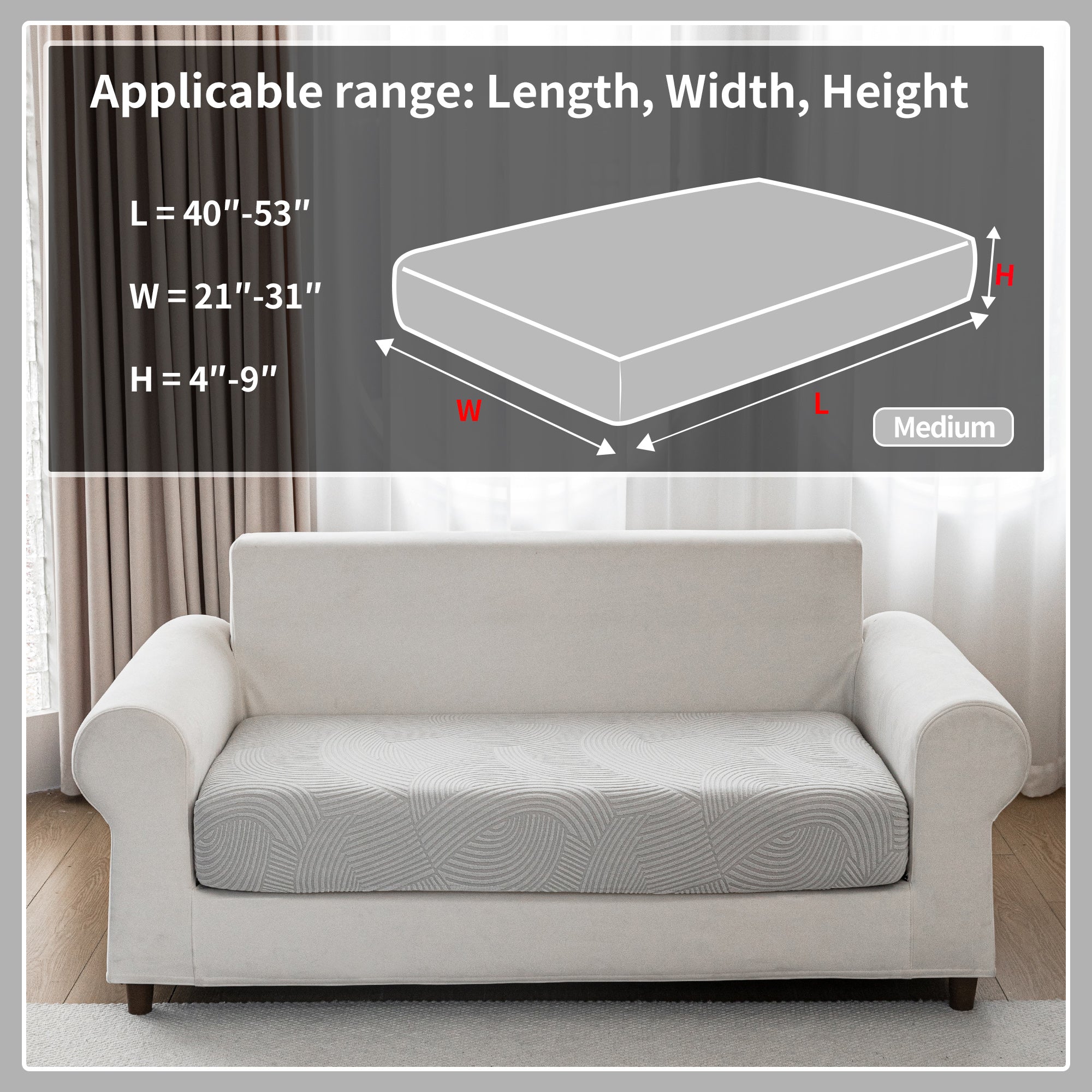 OHSIO Couch Cushion Covers for Sectional and L Shaped Sofa, Stretch Soft Sofa Covers Washable Wear Resistant Slipcovers Furniture Protector Pet-Friendly