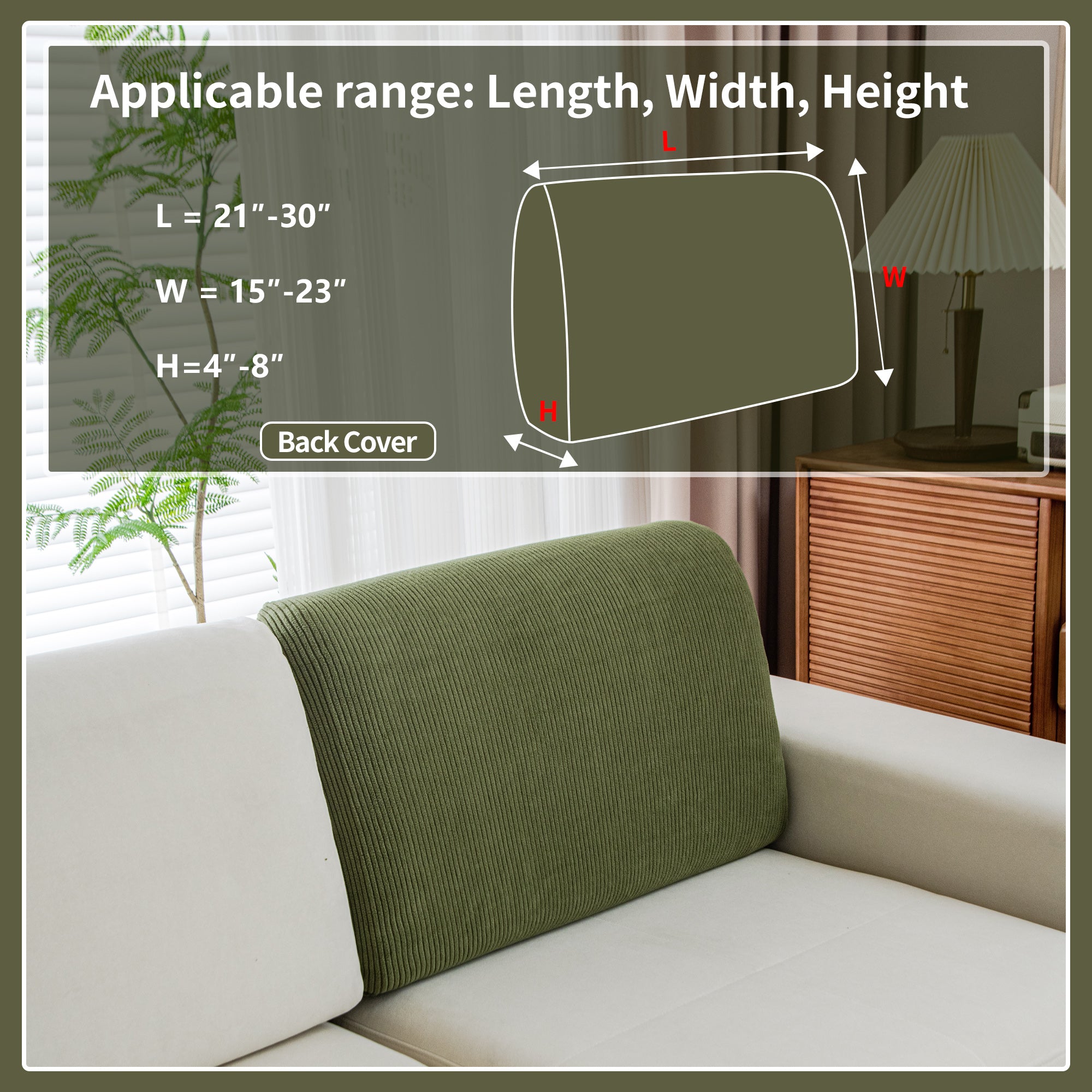 OHSIO Couch Cushion Covers, Comfort Soft Magic Sofa Covers Washable Stretch Resistant Slipcovers for Sectional and L Shaped Seats Furniture Protectors for Pets