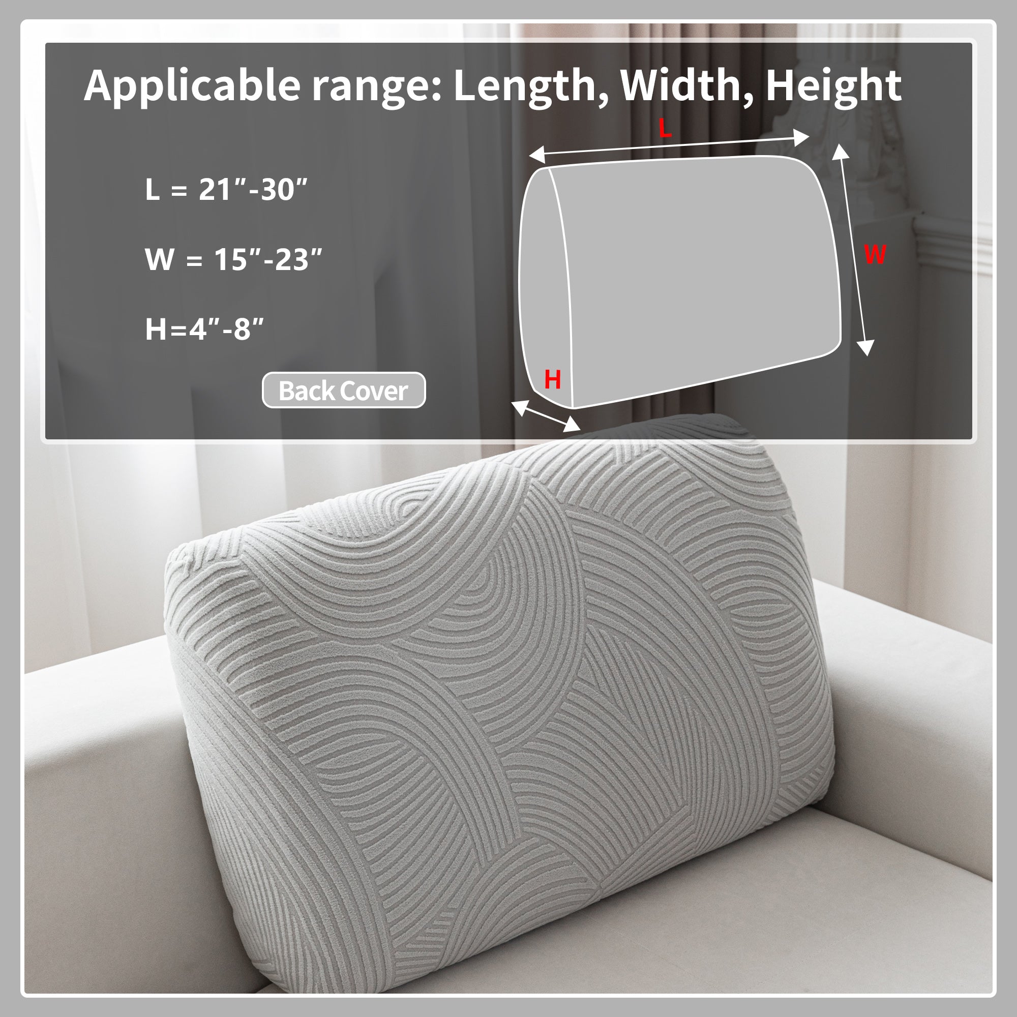 OHSIO Couch Cushion Covers for Sectional and L Shaped Sofa, Stretch Soft Sofa Covers Washable Wear Resistant Slipcovers Furniture Protector Pet-Friendly