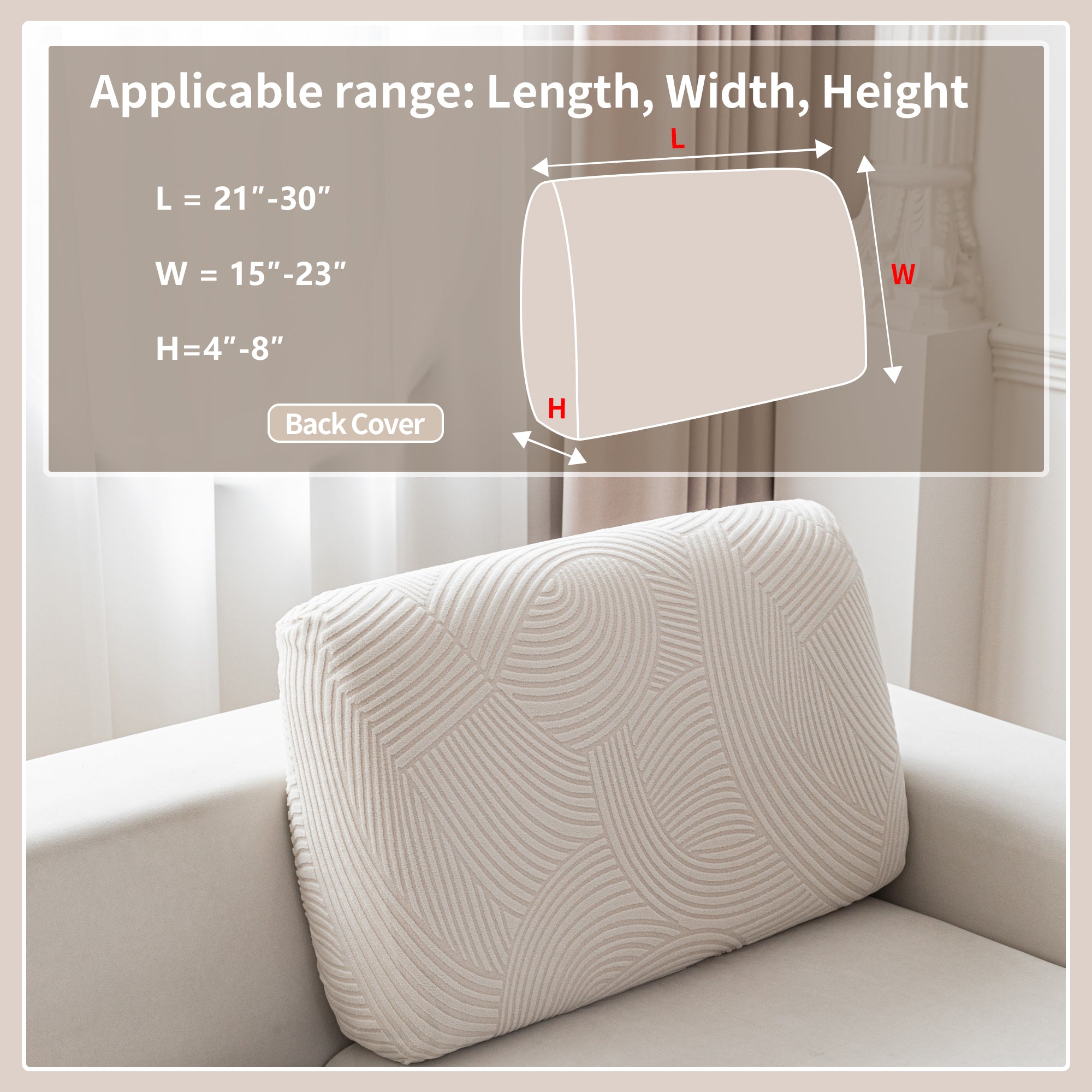 OHSIO Couch Cushion Covers for Sectional and L Shaped Sofa, Stretch Soft Sofa Covers Washable Wear Resistant Slipcovers Furniture Protector Pet-Friendly