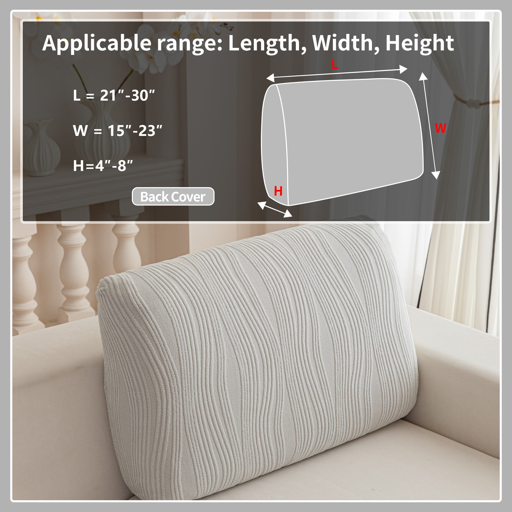 导OHSIO Couch Cushion Covers, Super Stretch Washable Sofa Slipcovers for L Shaped & Modular Seats, Pet-Friendly Furniture Protector with Stripe Design