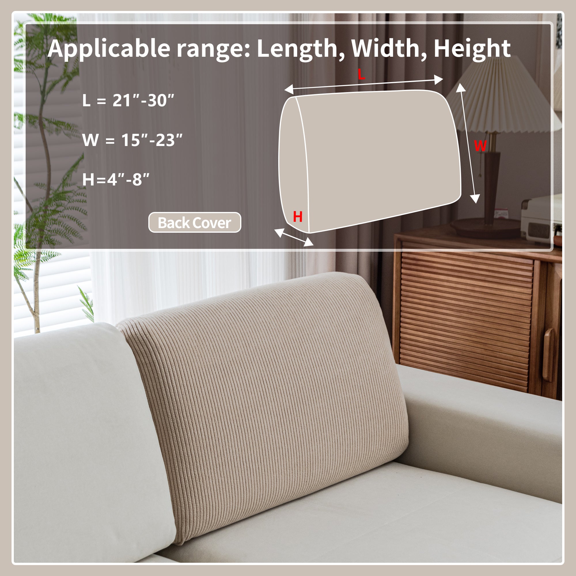 OHSIO Couch Cushion Covers, Comfort Soft Magic Sofa Covers Washable Stretch Resistant Slipcovers for Sectional and L Shaped Seats Furniture Protectors for Pets
