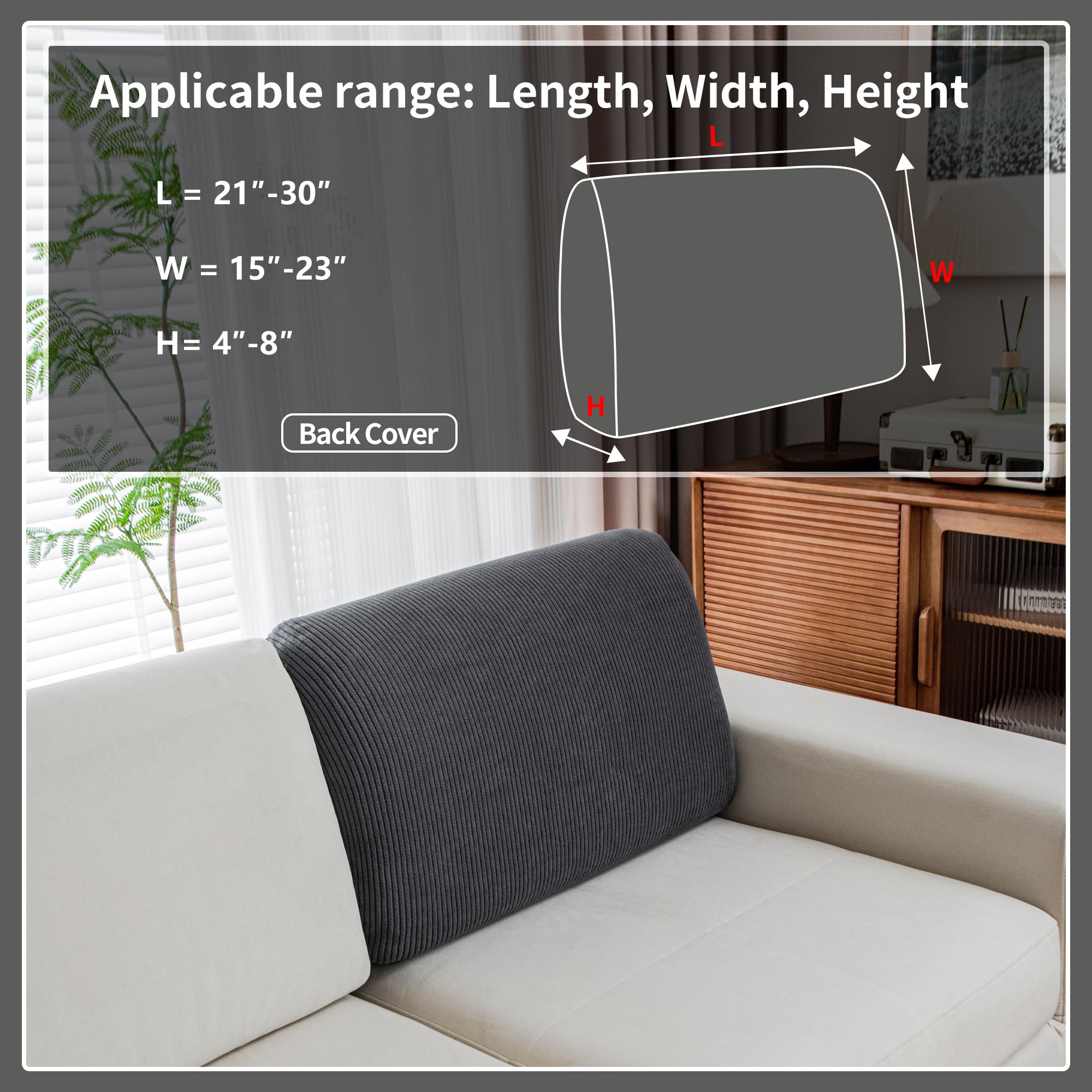 OHSIO Couch Cushion Covers, Comfort Soft Magic Sofa Covers Washable Stretch Resistant Slipcovers for Sectional and L Shaped Seats Furniture Protectors for Pets