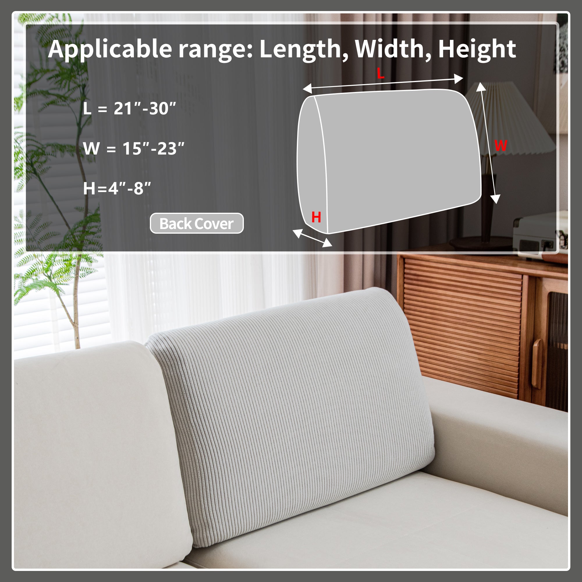 OHSIO Couch Cushion Covers, Comfort Soft Magic Sofa Covers Washable Stretch Resistant Slipcovers for Sectional and L Shaped Seats Furniture Protectors for Pets