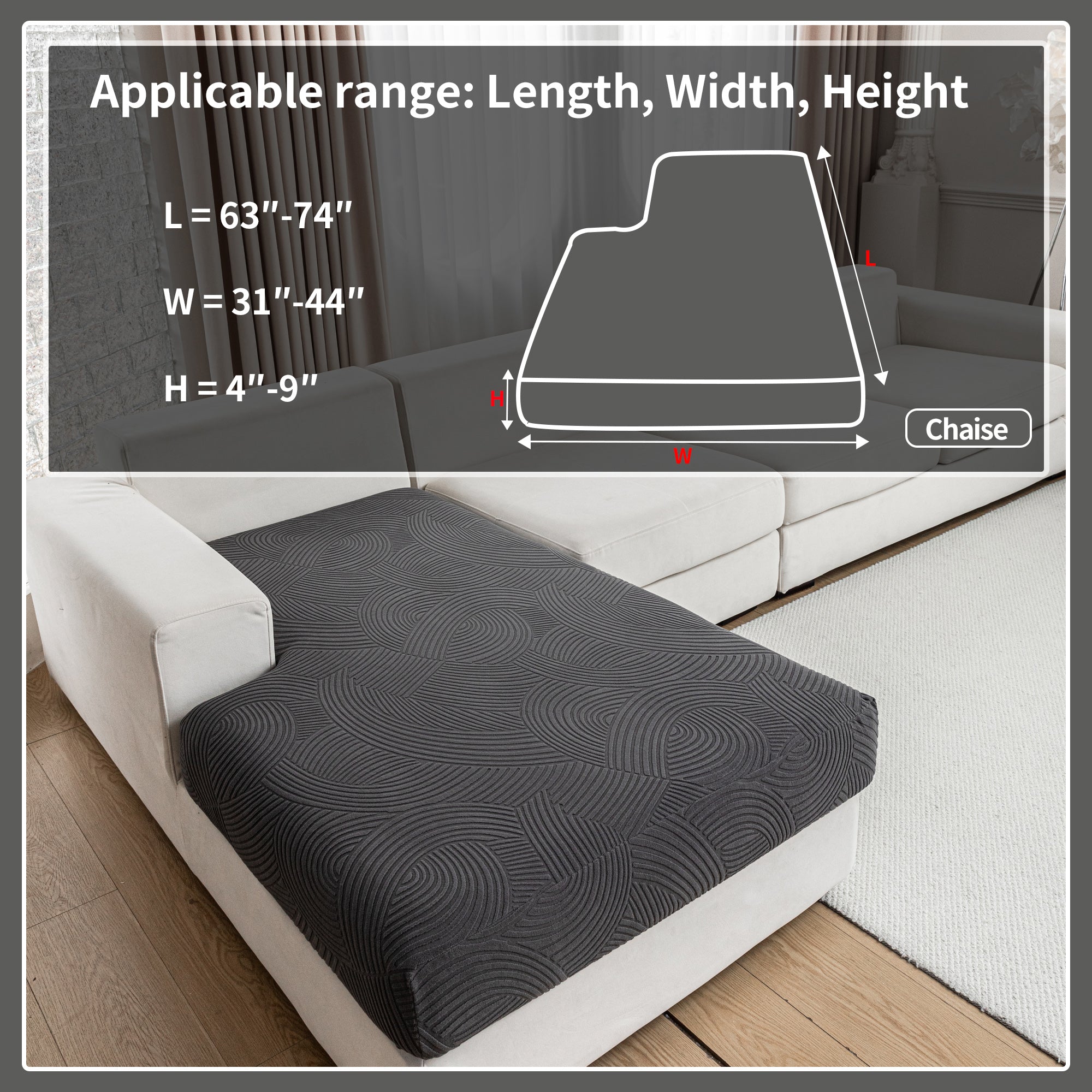 OHSIO Couch Cushion Covers for Sectional and L Shaped Sofa, Stretch Soft Sofa Covers Washable Wear Resistant Slipcovers Furniture Protector Pet-Friendly