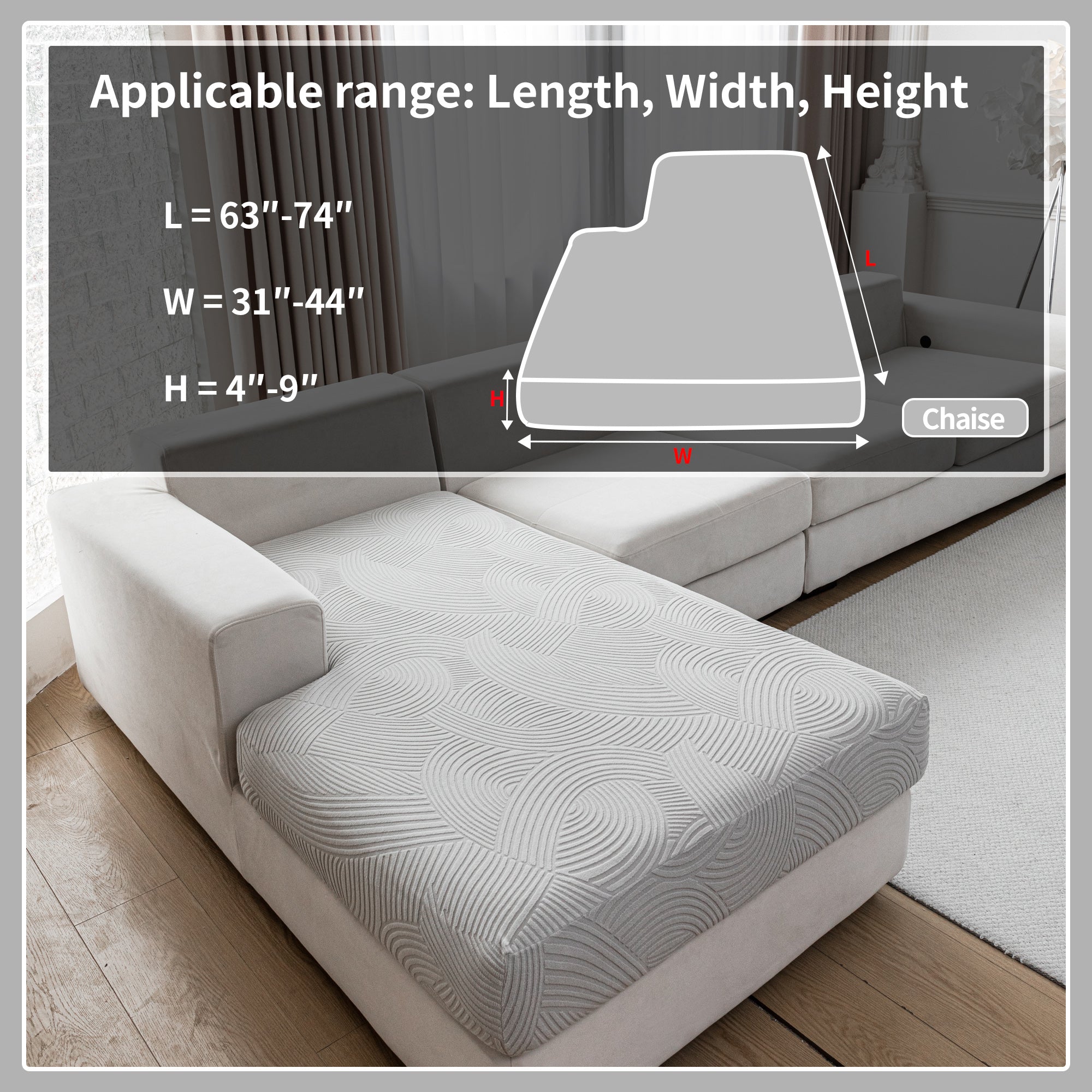 OHSIO Couch Cushion Covers for Sectional and L Shaped Sofa, Stretch Soft Sofa Covers Washable Wear Resistant Slipcovers Furniture Protector Pet-Friendly