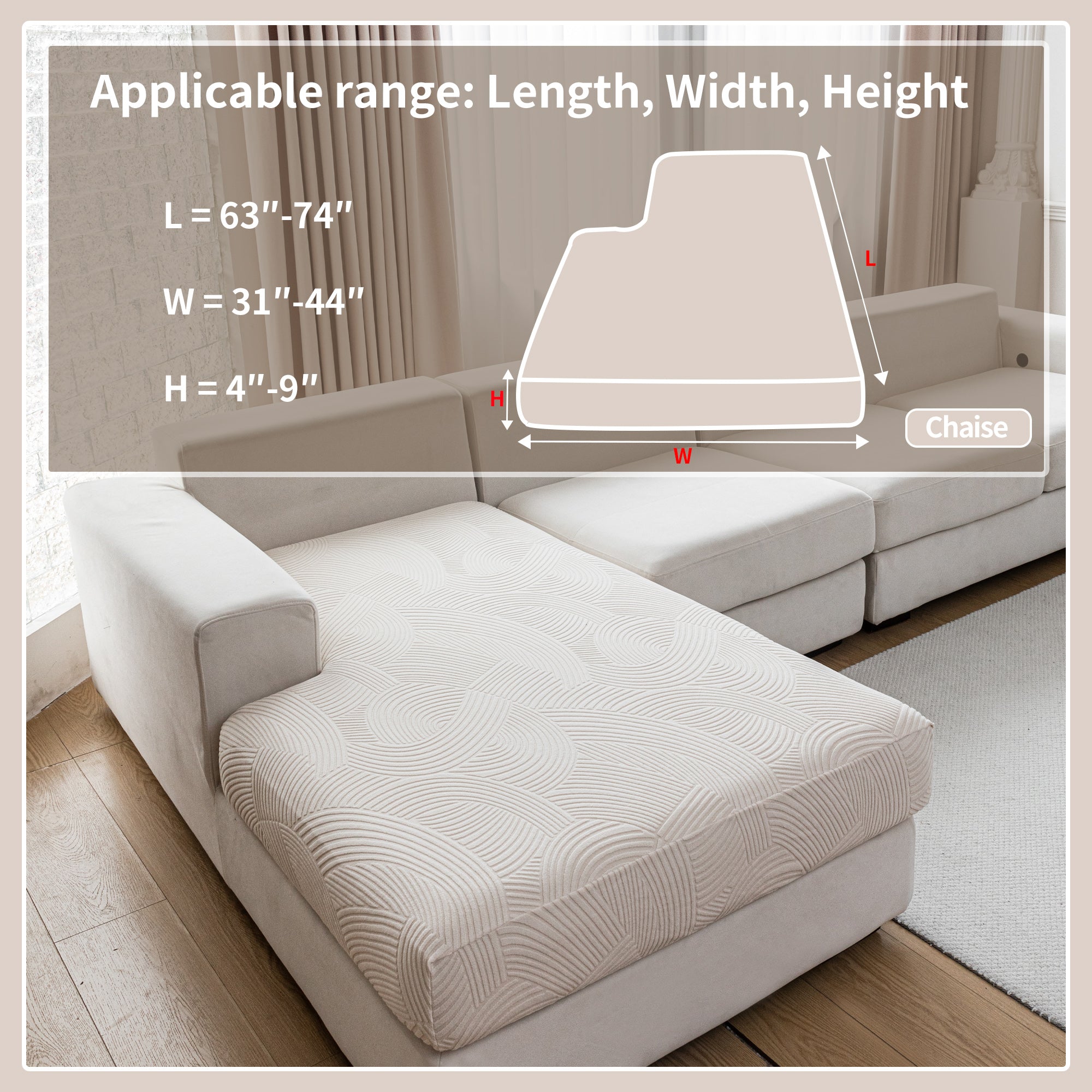 OHSIO Couch Cushion Covers for Sectional and L Shaped Sofa, Stretch Soft Sofa Covers Washable Wear Resistant Slipcovers Furniture Protector Pet-Friendly