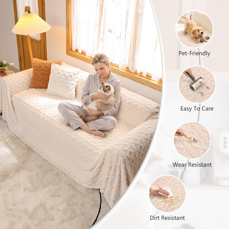 OHSIO Plush Pet-Friendly Sofa Cover – Non-Slip, Stain-Resistant & Washable – product view 1