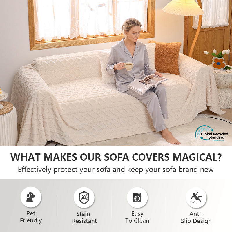 OHSIO Plush Pet-Friendly Sofa Cover – Non-Slip, Stain-Resistant & Washable – product view 2